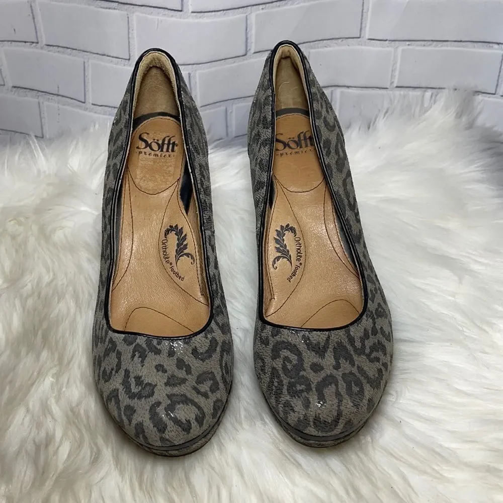 Sofft Ortholite‎ Grey Cheetah Print Heels S…